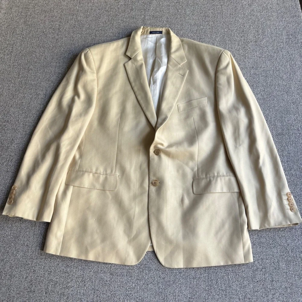 Ralph Lauren Sport Coat Mens 46R Silk Herringbone Tan Blazer Dillard's